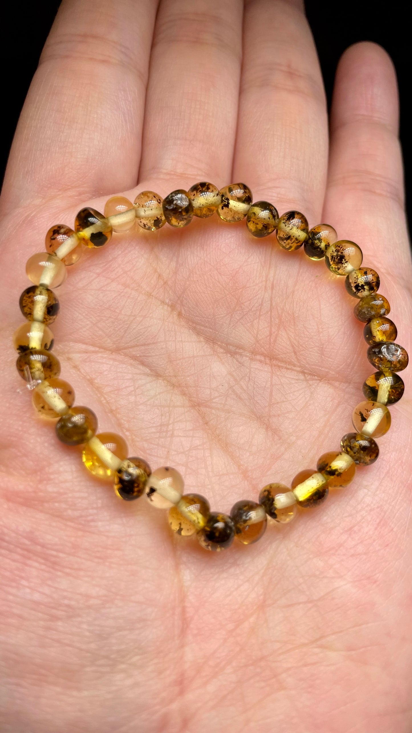 Baroque Natural Baltic Amber Beads Stretchy bracelet 15-17cm