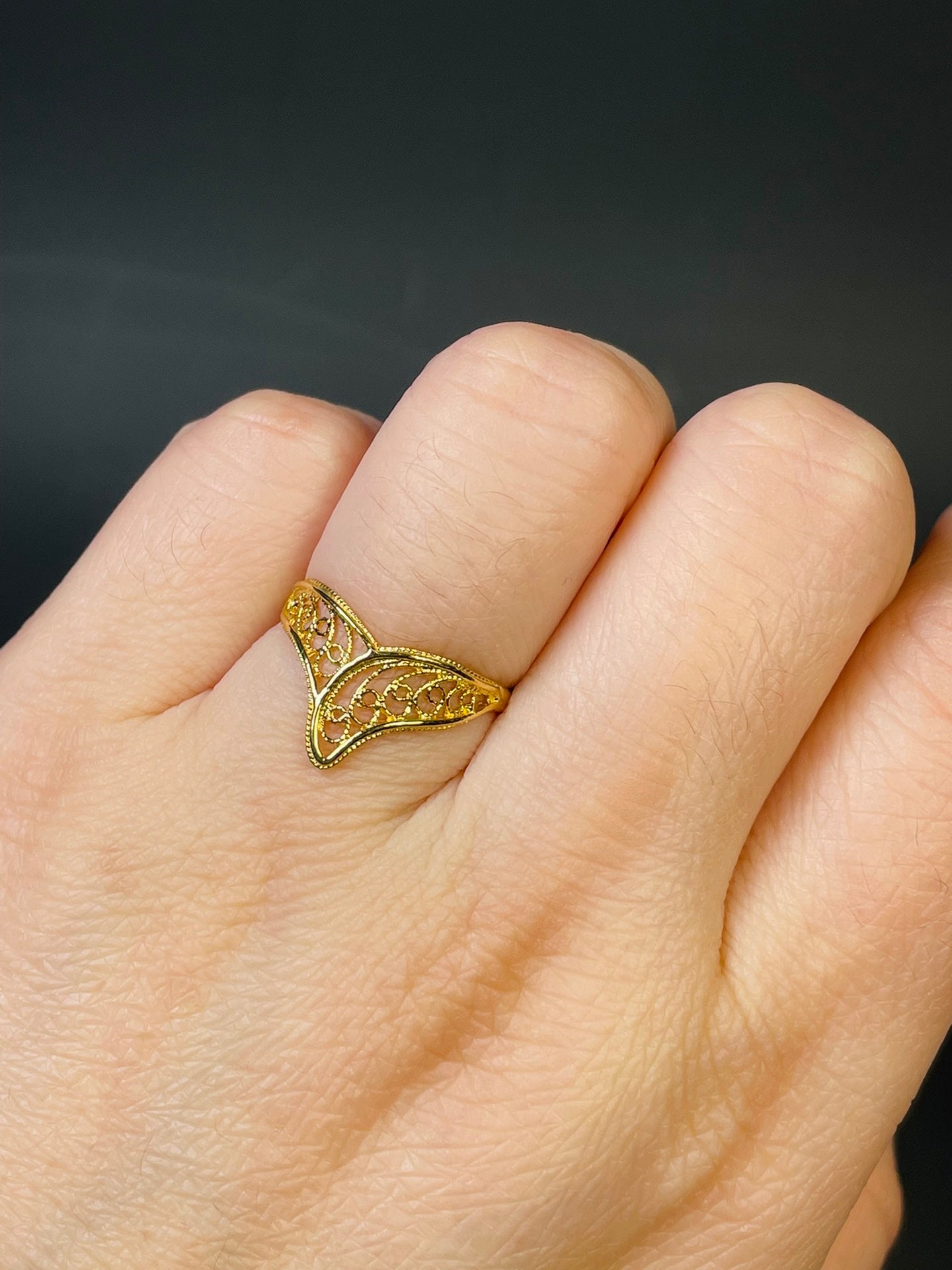 Handmade Hollow Y-shaped Ring