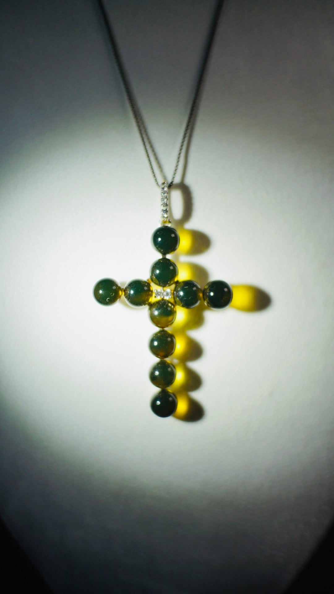 Handmade Genuine Baltic Natural Blue Amber Cross Pendant ✝️with a Chain