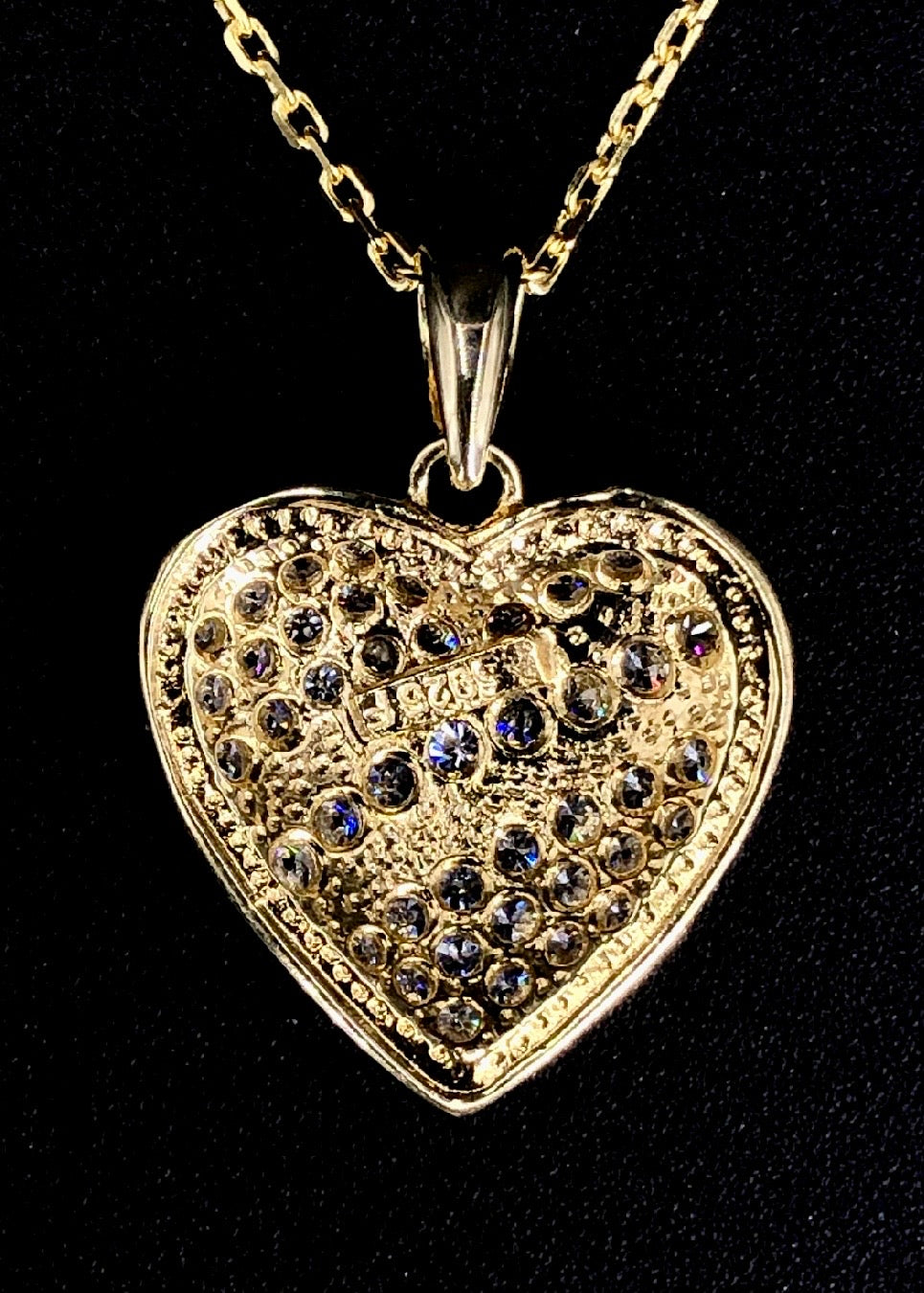 Heart-Shaped Swarovski Crystal 18K Gold Plated 925 Sterling Silver Pendant w/o chain