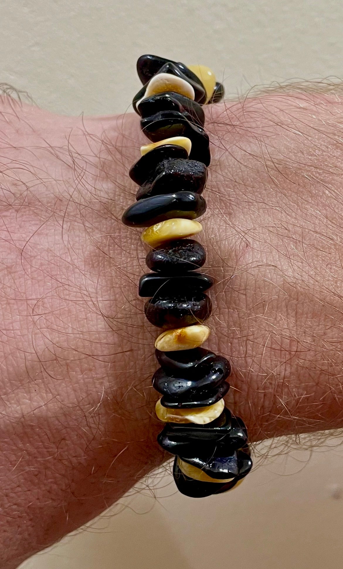 Handmade Genuine Baltic Amber Elastic Bracelet 20-23cm