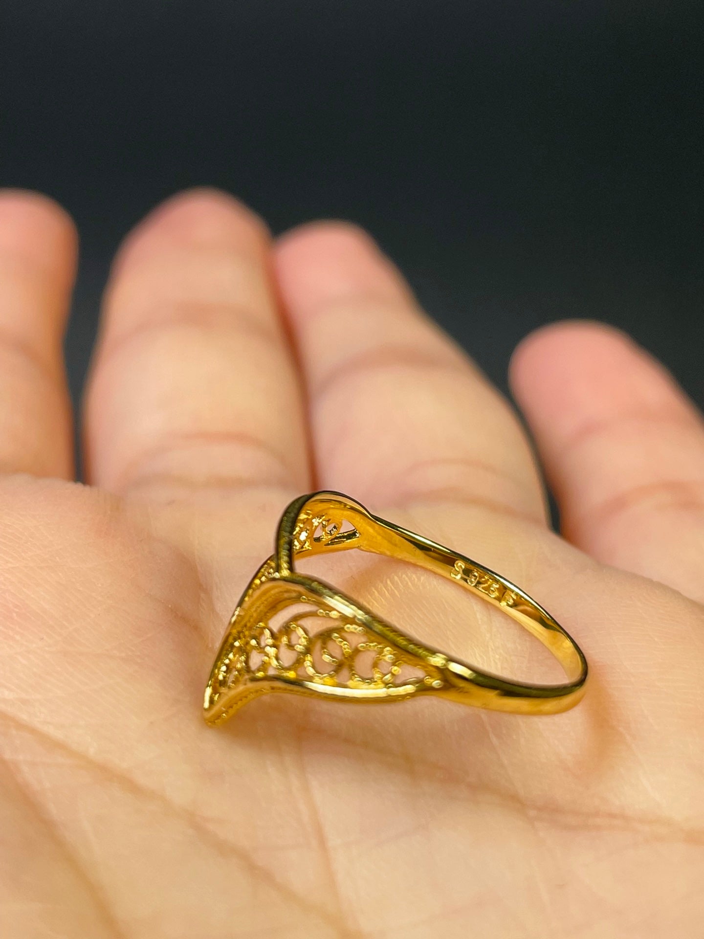 Handmade Hollow Y-shaped Ring