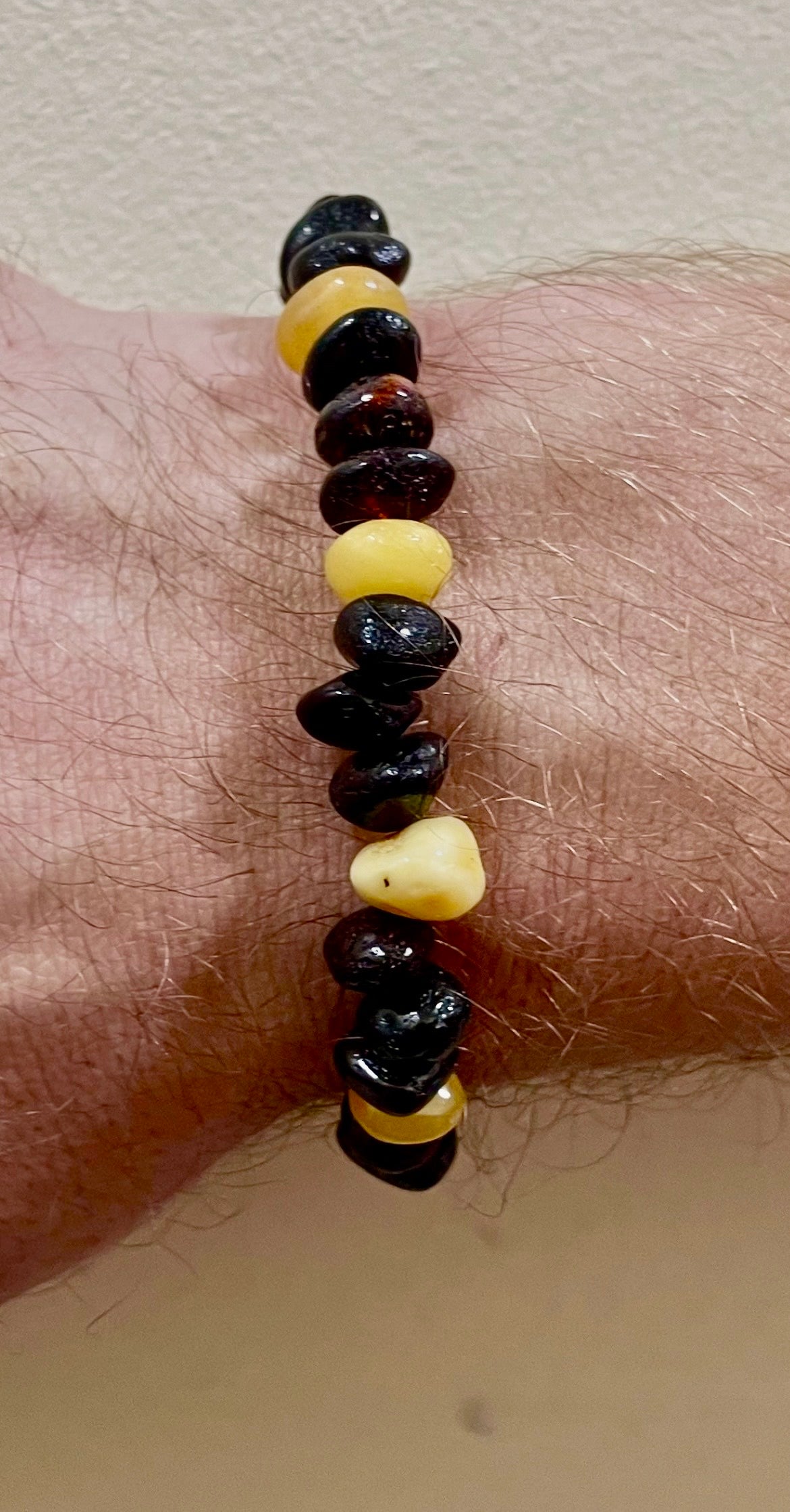 Handmade Genuine Baltic Amber Elastic Bracelet 20-23cm