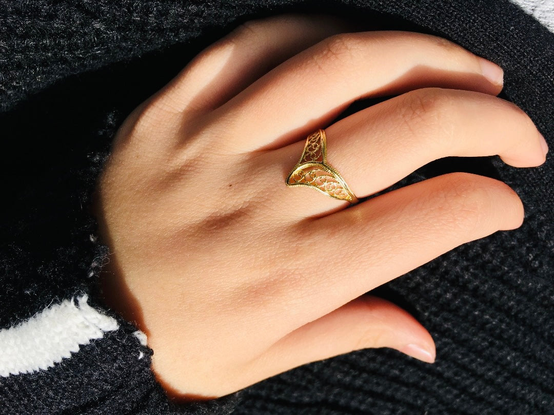 Handmade Hollow Y-shaped Ring