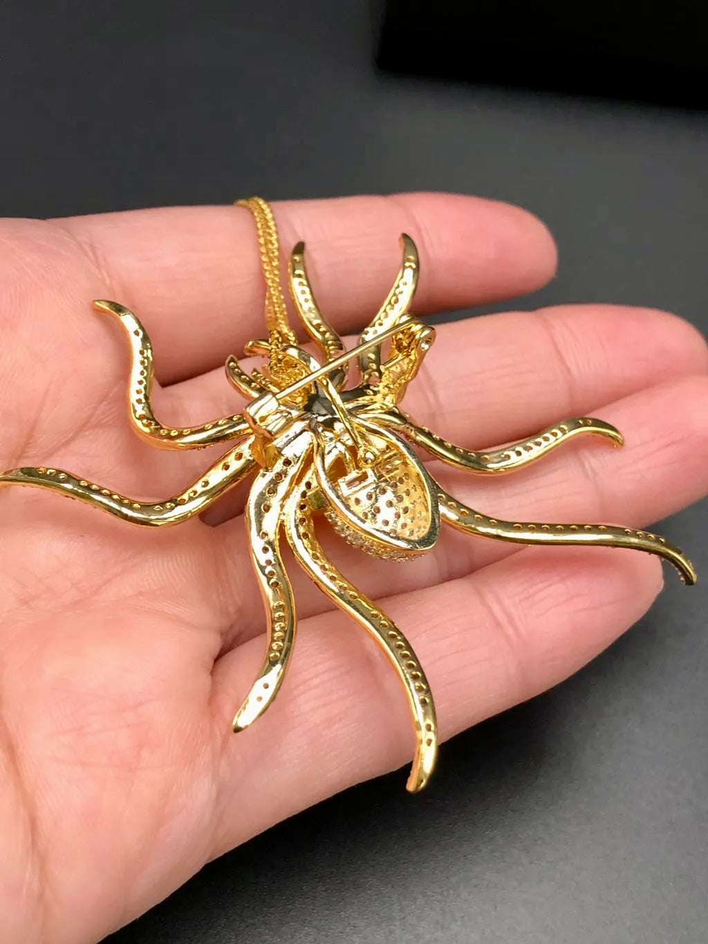 Genuine Baltic Yellow Amber 925 silver Swarovski Crystal Spider 🕷️ Pendant/ Brooch