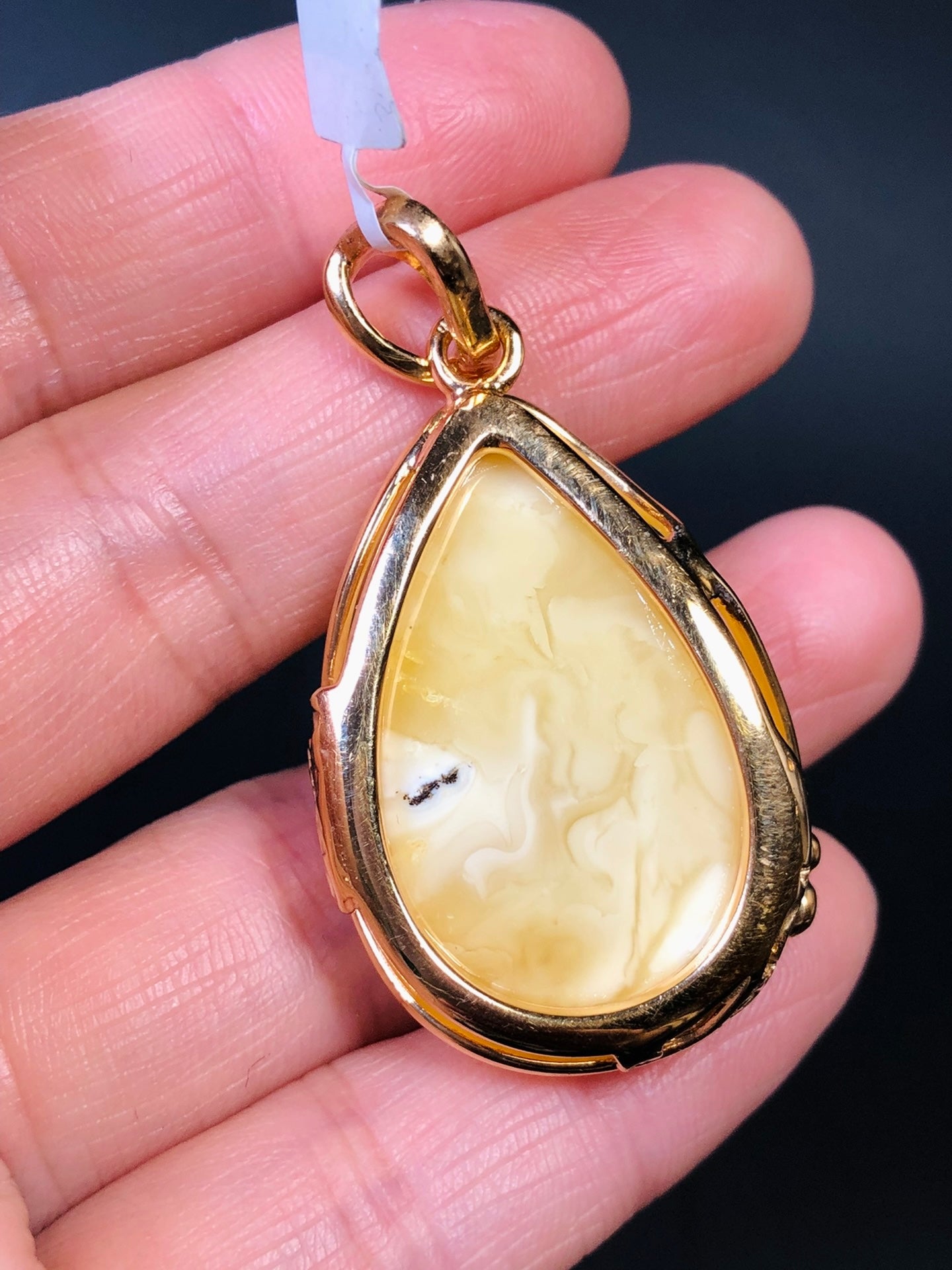 Handmade Genuine Baltic Natural White Amber Pendant 🩸without a chain